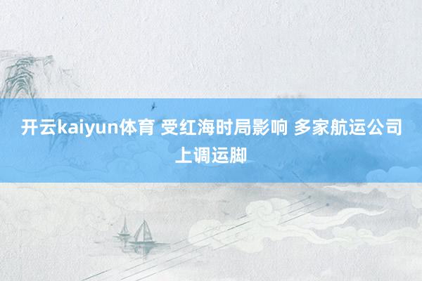 开云kaiyun体育 受红海时局影响 多家航运公司上调运脚