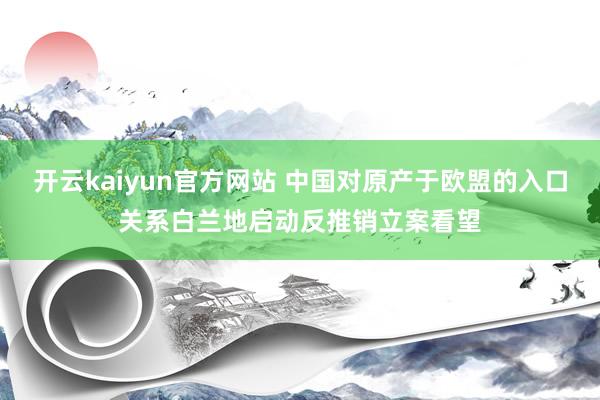 开云kaiyun官方网站 中国对原产于欧盟的入口关系白兰地启动反推销立案看望