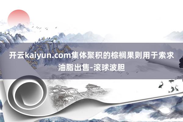 开云kaiyun.com集体聚积的棕榈果则用于索求油脂出售-滚球波胆