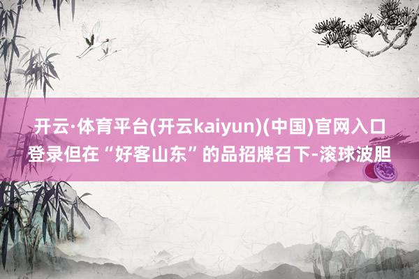 开云·体育平台(开云kaiyun)(中国)官网入口登录但在“好客山东”的品招牌召下-滚球波胆