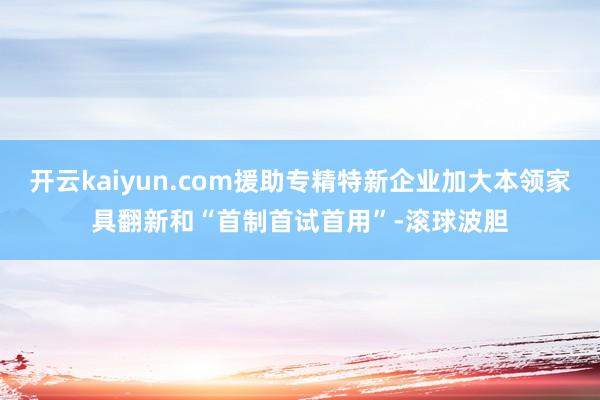 开云kaiyun.com援助专精特新企业加大本领家具翻新和“首制首试首用”-滚球波胆