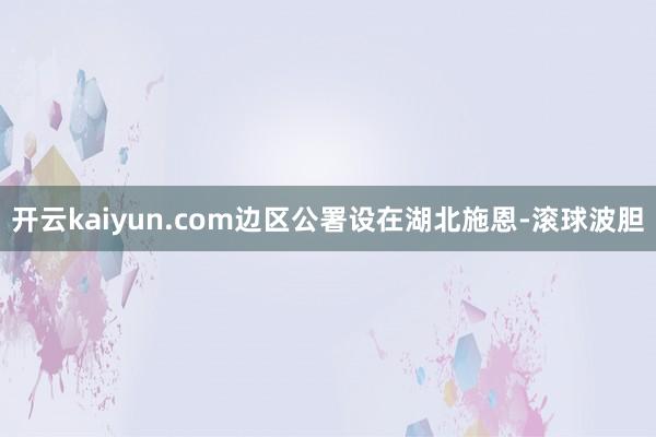 开云kaiyun.com边区公署设在湖北施恩-滚球波胆