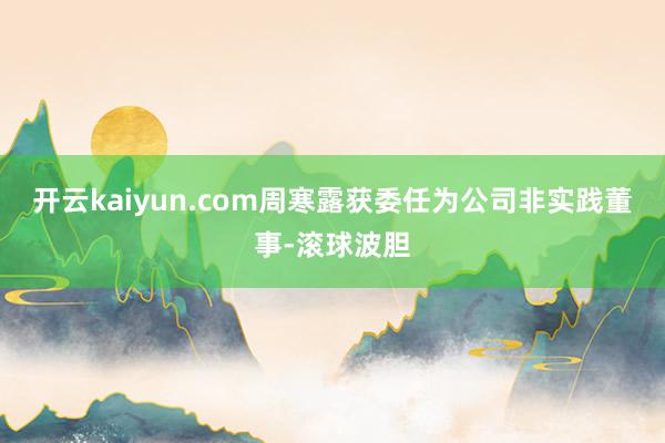 开云kaiyun.com周寒露获委任为公司非实践董事-滚球波胆