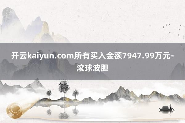 开云kaiyun.com所有买入金额7947.99万元-滚球波胆