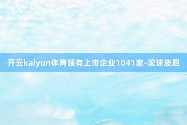 开云kaiyun体育领有上市企业1041家-滚球波胆