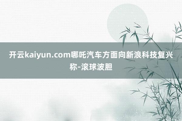 开云kaiyun.com哪吒汽车方面向新浪科技复兴称-滚球波胆