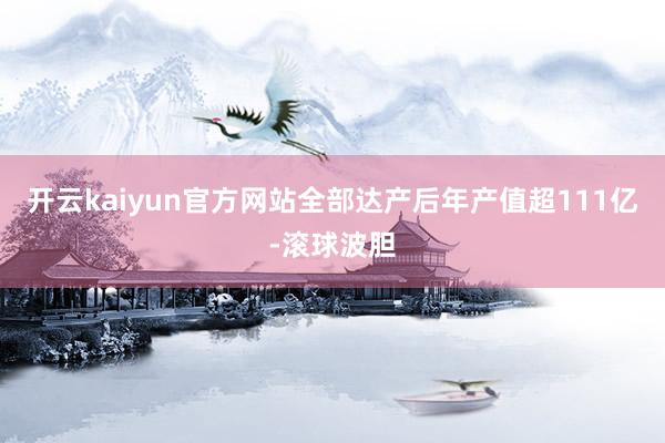 开云kaiyun官方网站全部达产后年产值超111亿-滚球波胆