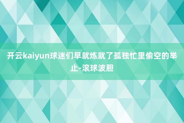 开云kaiyun球迷们早就炼就了孤独忙里偷空的举止-滚球波胆
