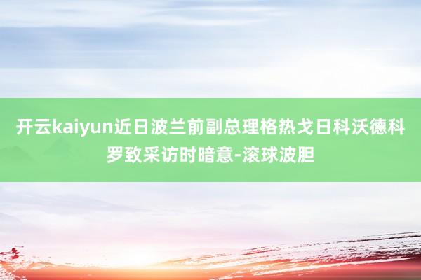 开云kaiyun近日波兰前副总理格热戈日科沃德科罗致采访时暗意-滚球波胆