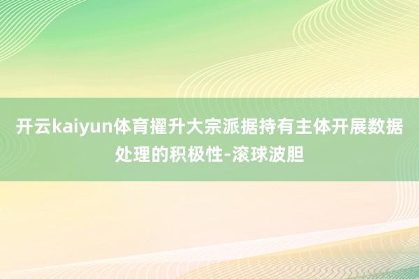 开云kaiyun体育擢升大宗派据持有主体开展数据处理的积极性-滚球波胆