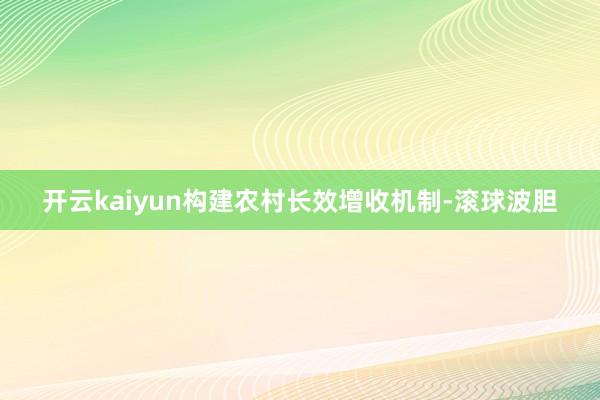 开云kaiyun构建农村长效增收机制-滚球波胆