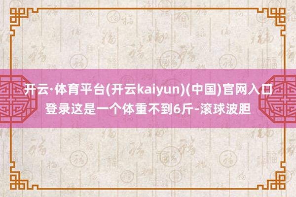 开云·体育平台(开云kaiyun)(中国)官网入口登录这是一个体重不到6斤-滚球波胆