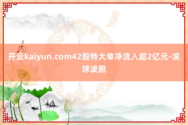 开云kaiyun.com42股特大单净流入超2亿元-滚球波胆