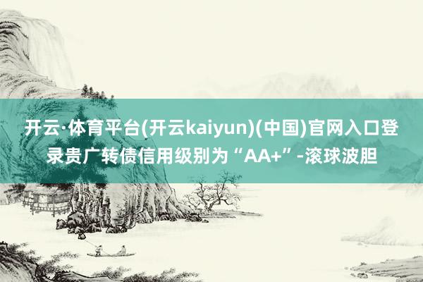开云·体育平台(开云kaiyun)(中国)官网入口登录贵广转债信用级别为“AA+”-滚球波胆
