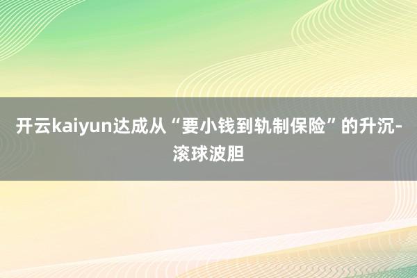 开云kaiyun达成从“要小钱到轨制保险”的升沉-滚球波胆