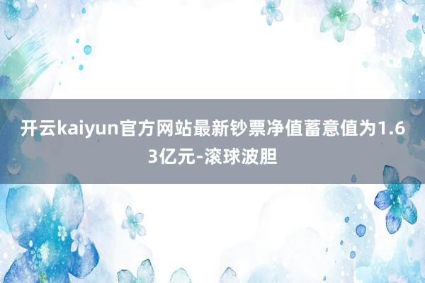 开云kaiyun官方网站最新钞票净值蓄意值为1.63亿元-滚球波胆