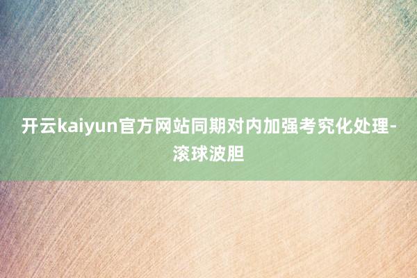 开云kaiyun官方网站同期对内加强考究化处理-滚球波胆