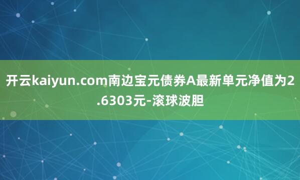 开云kaiyun.com南边宝元债券A最新单元净值为2.6303元-滚球波胆