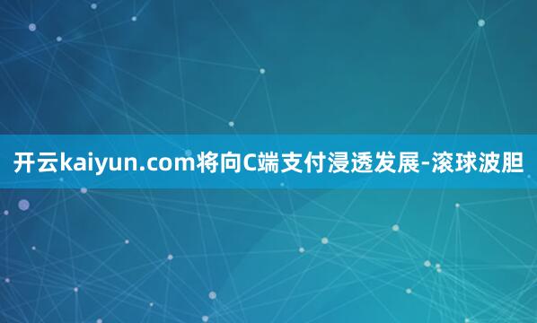 开云kaiyun.com将向C端支付浸透发展-滚球波胆