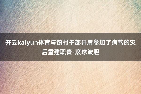 开云kaiyun体育与镇村干部并肩参加了病笃的灾后重建职责-滚球波胆