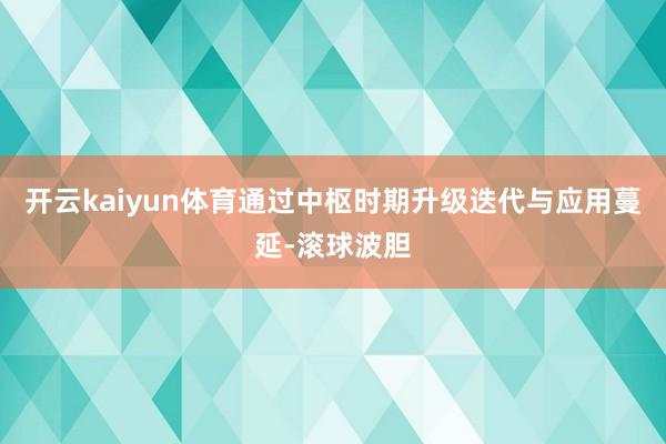 开云kaiyun体育通过中枢时期升级迭代与应用蔓延-滚球波胆