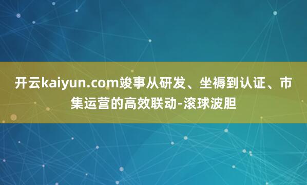 开云kaiyun.com竣事从研发、坐褥到认证、市集运营的高效联动-滚球波胆